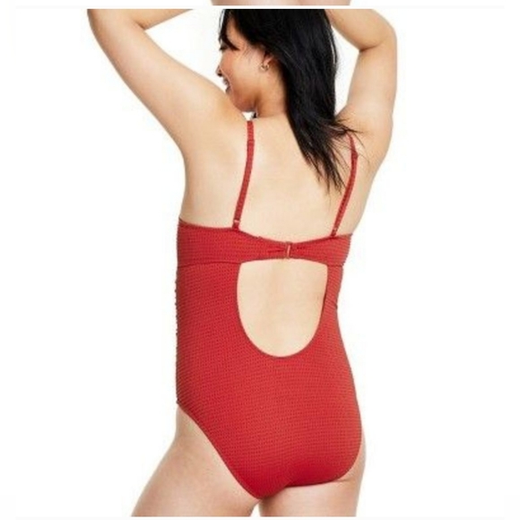 Rhode Red Embossed Dot Ruffle Medium Coverage One Piece Swimsuit - RHODE - Picture 7 of 13